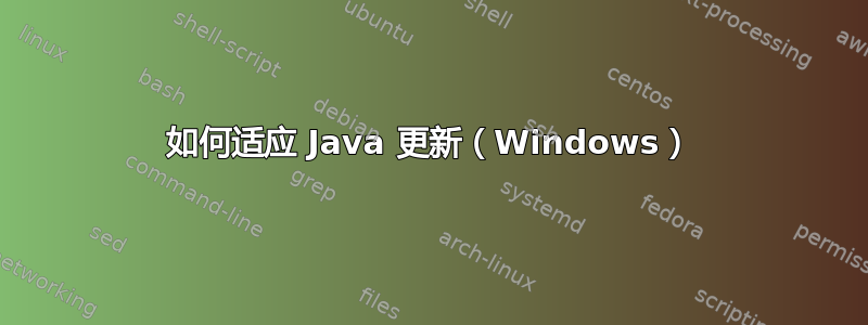 如何适应 Java 更新（Windows）