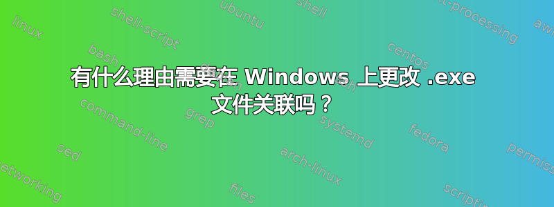 有什么理由需要在 Windows 上更改 .exe 文件关联吗？