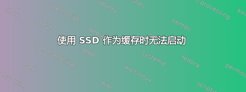 使用 SSD 作为缓存时无法启动