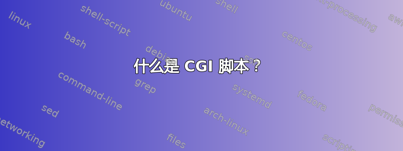 什么是 CGI 脚本？