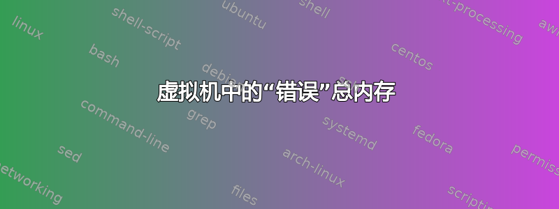 虚拟机中的“错误”总内存