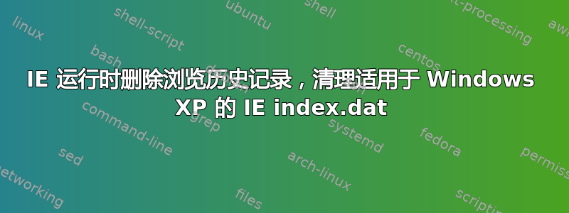 IE 运行时删除浏览历史记录，清理适用于 Windows XP 的 IE index.dat