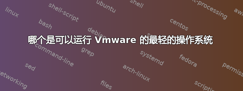 哪个是可以运行 Vmware 的最轻的操作系统