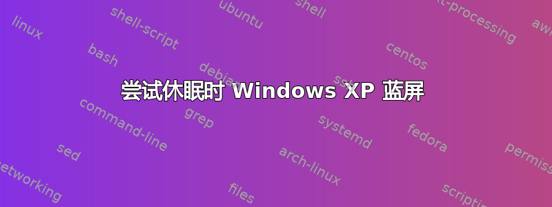 尝试休眠时 Windows XP 蓝屏