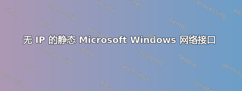 无 IP 的静态 Microsoft Windows 网络接口