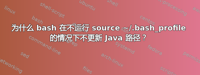 为什么 bash 在不运行 source ~/.bash_profile 的情况下不更新 Java 路径？