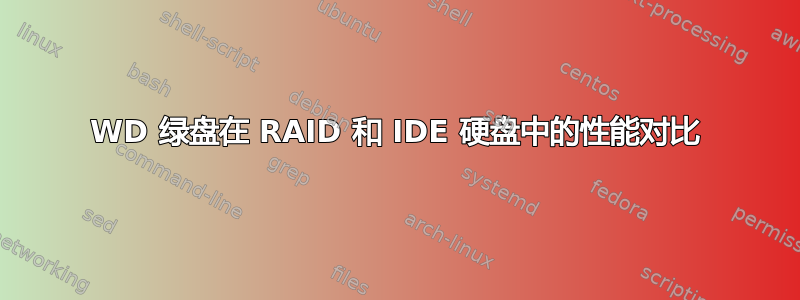 WD 绿盘在 RAID 和 IDE 硬盘中的性能对比