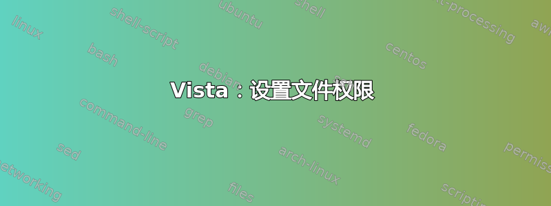 Vista：设置文件权限