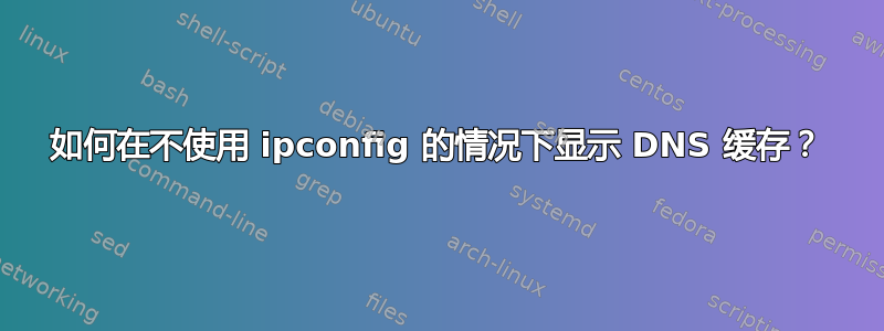 如何在不使用 ipconfig 的情况下显示 DNS 缓存？