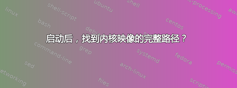 启动后，找到内核映像的完整路径？