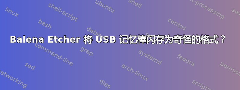 Balena Etcher 将 USB 记忆棒闪存为奇怪的格式？