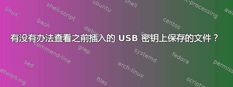 有没有办法查看之前插入的 USB 密钥上保存的文件？