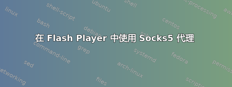 在 Flash Player 中使用 Socks5 代理