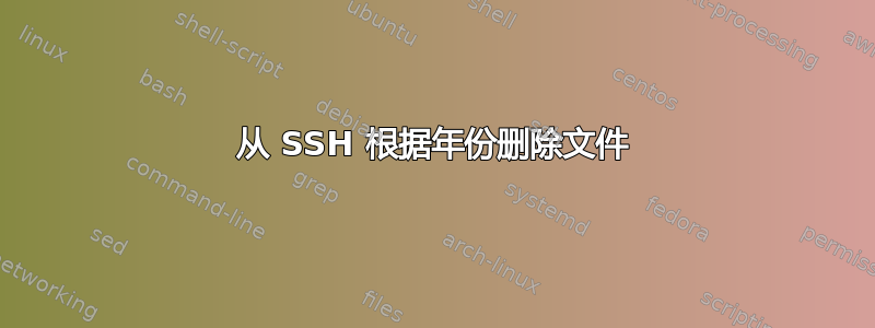 从 SSH 根据年份删除文件