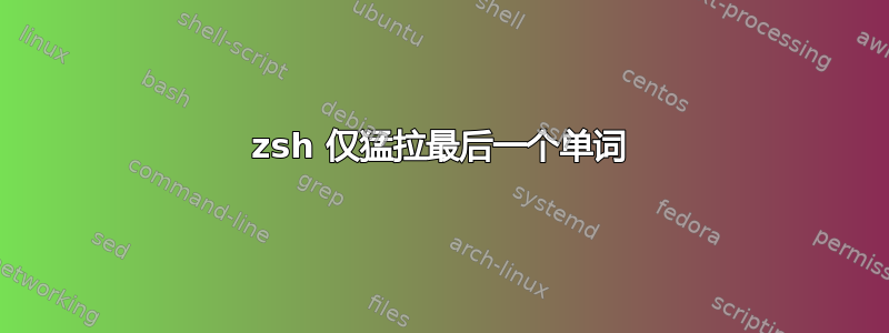 zsh 仅猛拉最后一个单词