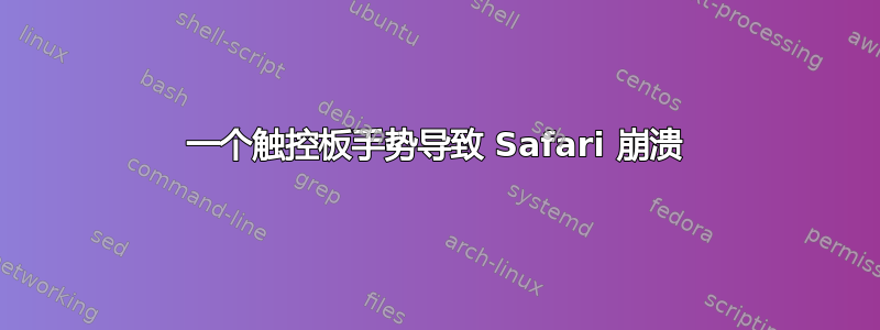 一个触控板手势导致 Safari 崩溃