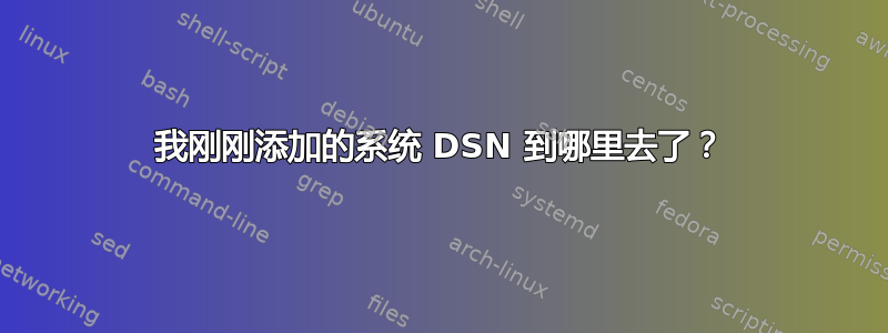 我刚刚添加的系统 DSN 到哪里去了？