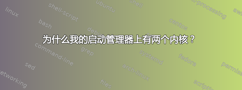 为什么我的启动管理器上有两个内核？