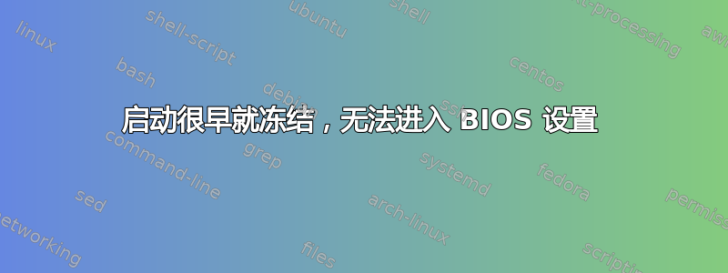 启动很早就冻结，无法进入 BIOS 设置