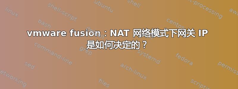 vmware fusion：NAT 网络模式下网关 IP 是如何决定的？