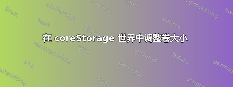 在 coreStorage 世界中调整卷大小