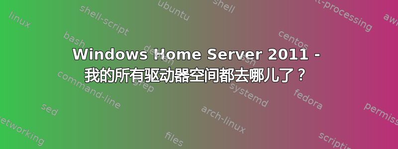 Windows Home Server 2011 - 我的所有驱动器空间都去哪儿了？