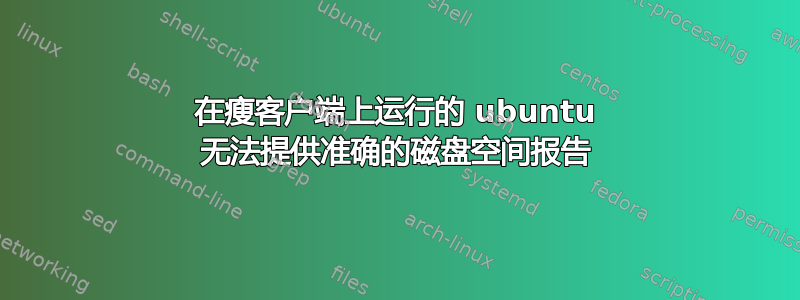 在瘦客户端上运行的 ubuntu 无法提供准确的磁盘空间报告