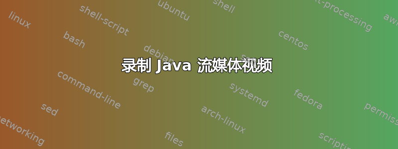 录制 Java 流媒体视频