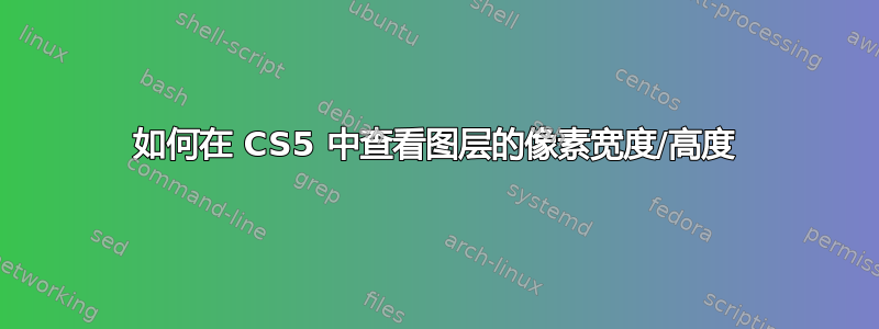 如何在 CS5 中查看图层的像素宽度/高度