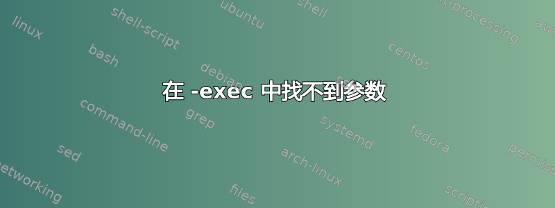 在 -exec 中找不到参数