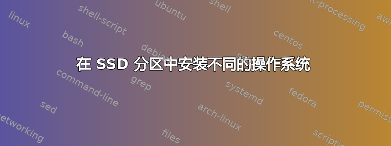 在 SSD 分区中安装不同的操作系统