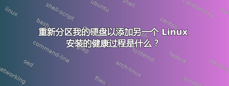 重新分区我的硬盘以添加另一个 Linux 安装的健康过程是什么？