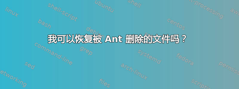 我可以恢复被 Ant 删除的文件吗？