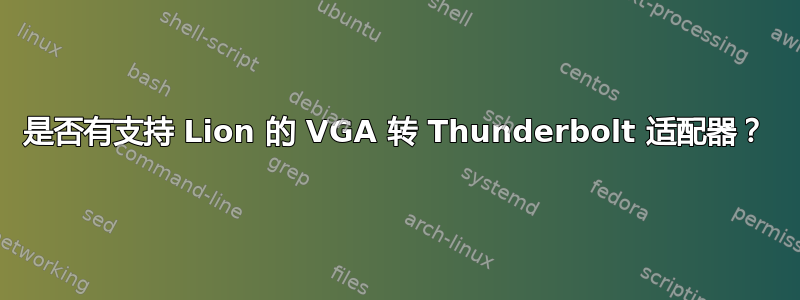 是否有支持 Lion 的 VGA 转 Thunderbolt 适配器？