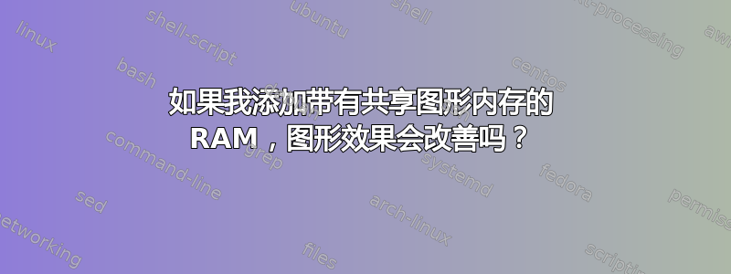 如果我添加带有共享图形内存的 RAM，图形效果会改善吗？