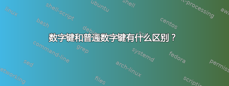 数字键和普通数字键有什么区别？