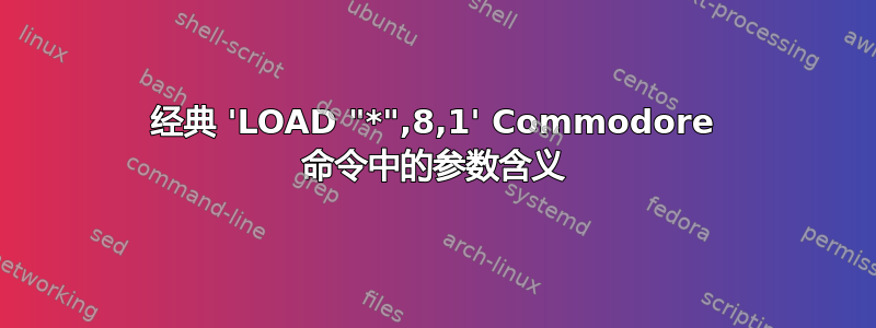 经典 'LOAD "*",8,1' Commodore 命令中的参数含义