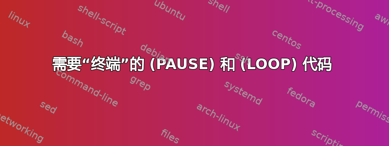 需要“终端”的 (PAUSE) 和 (LOOP) 代码