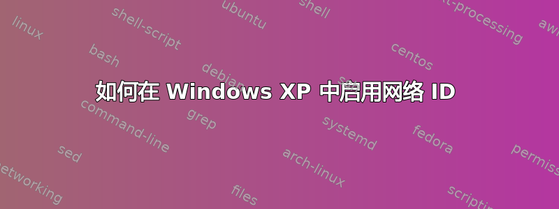 如何在 Windows XP 中启用网络 ID