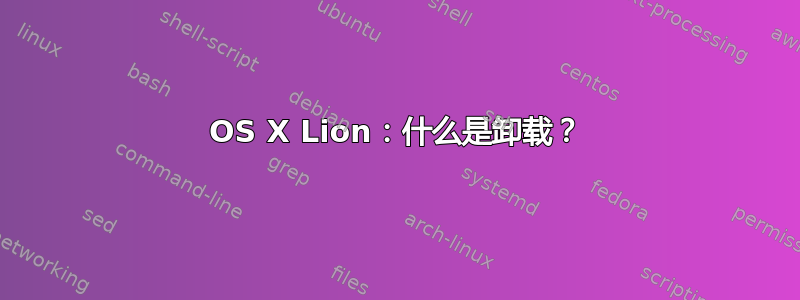 OS X Lion：什么是卸载？