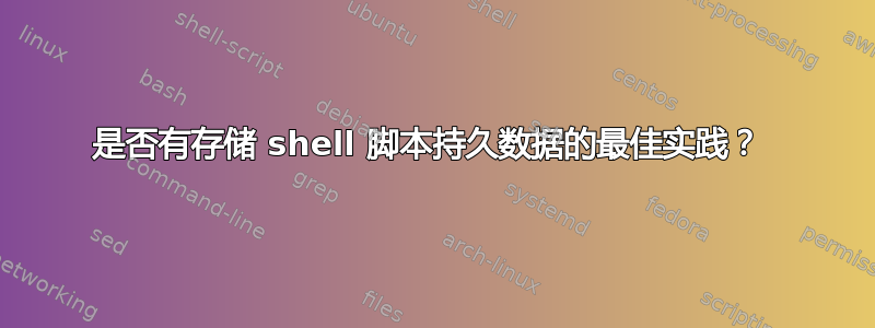 是否有存储 shell 脚本持久数据的最佳实践？ 