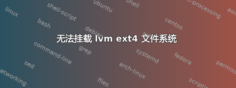 无法挂载 lvm ext4 文件系统