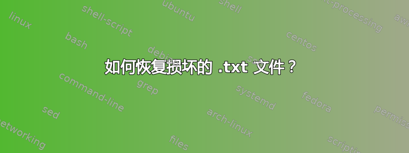 如何恢复损坏的 .txt 文件？