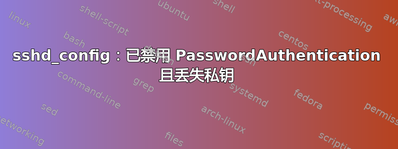 sshd_config：已禁用 PasswordAuthentication 且丢失私钥