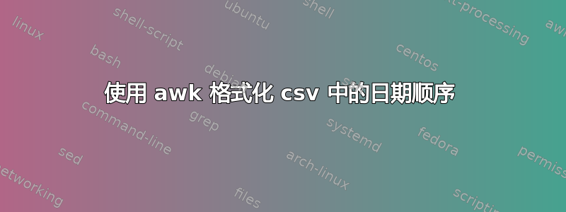 使用 awk 格式化 csv 中的日期顺序