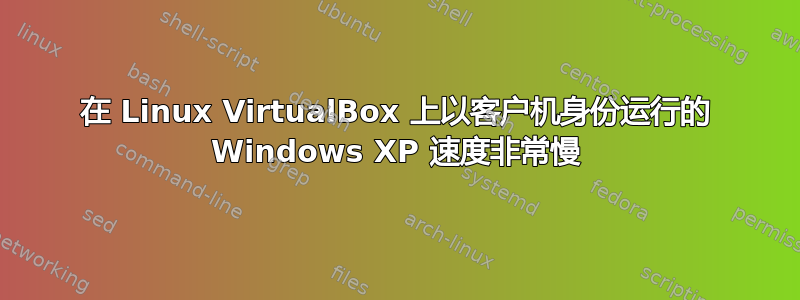 在 Linux VirtualBox 上以客户机身份运行的 Windows XP 速度非常慢