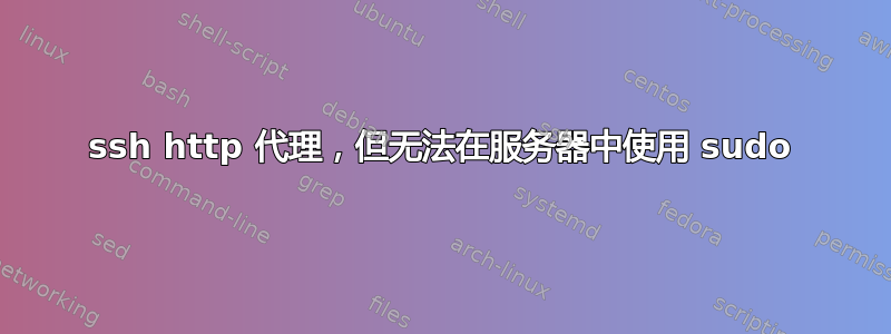 ssh http 代理，但无法在服务器中使用 sudo