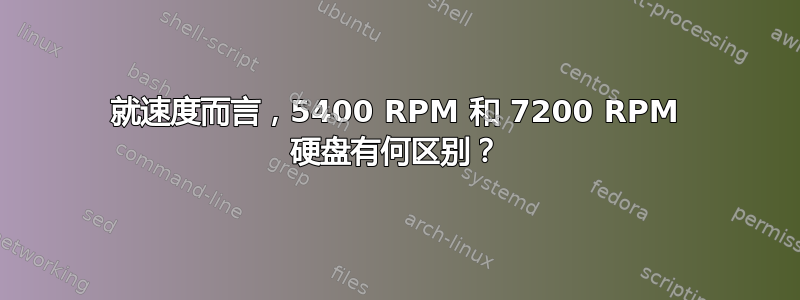 就速度而言，5400 RPM 和 7200 RPM 硬盘有何区别？