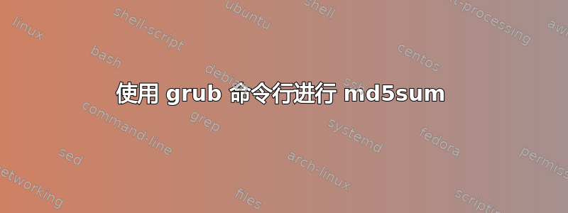 使用 grub 命令行进行 md5sum