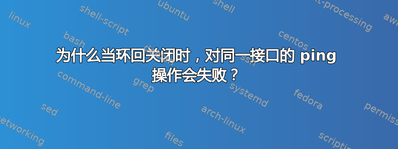 为什么当环回关闭时，对同一接口的 ping 操作会失败？